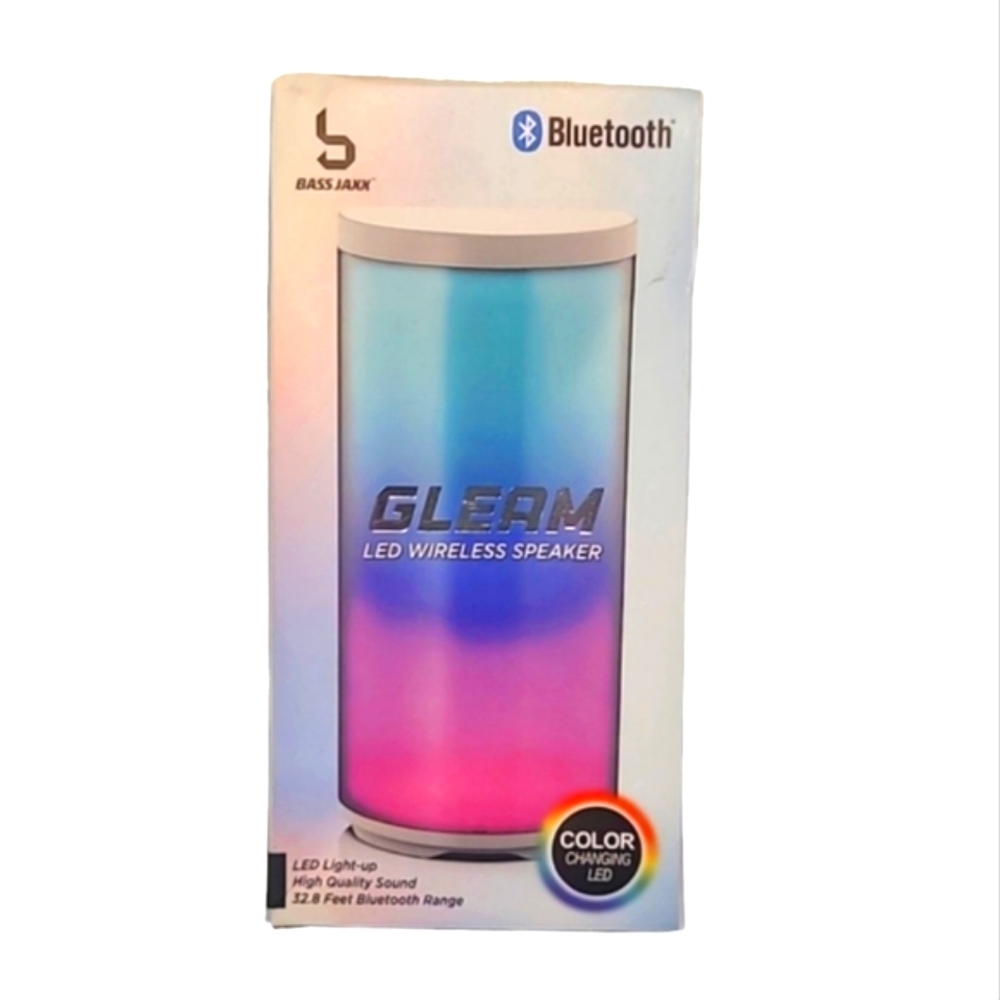 Bass Jaxx Gleam Smart Speaker LED Wireless Bluetooth Color Changing Rechargeable